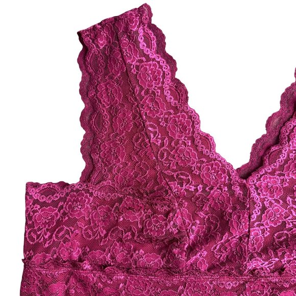 George Womens Lace Babydoll Top 26W Empire‎ Waist Scalloped Stretch Y2K Vintage - Picture 5 of 7